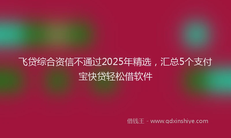 飞贷综合资信不通过2025年精选，汇总5个支付宝快贷轻松借软件