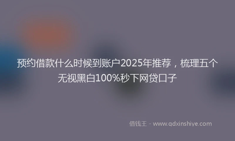 预约借款什么时候到账户2025年推荐，梳理五个无视黑白100%秒下网贷口子