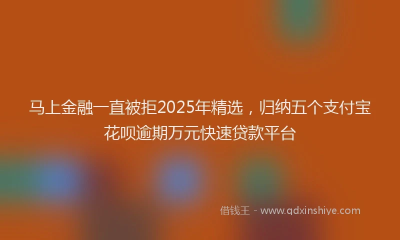 马上金融一直被拒2025年精选，归纳五个支付宝花呗逾期万元快速贷款平台