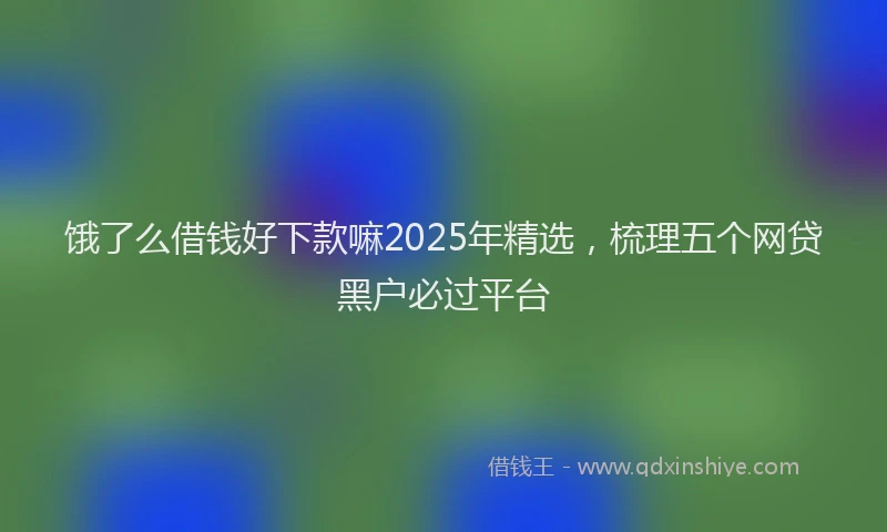 饿了么借钱好下款嘛2025年精选，梳理五个网贷黑户必过平台