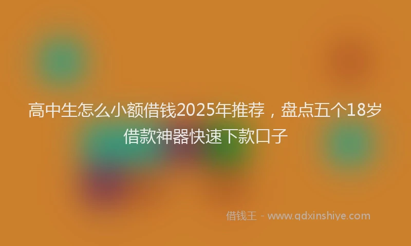 高中生怎么小额借钱2025年推荐，盘点五个18岁借款神器快速下款口子