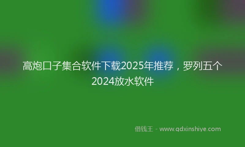 高炮口子集合软件下载2025年推荐，罗列五个2024放水软件