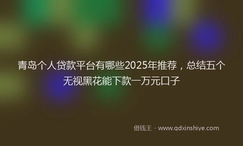 青岛个人贷款平台有哪些2025年推荐，总结五个无视黑花能下款一万元口子