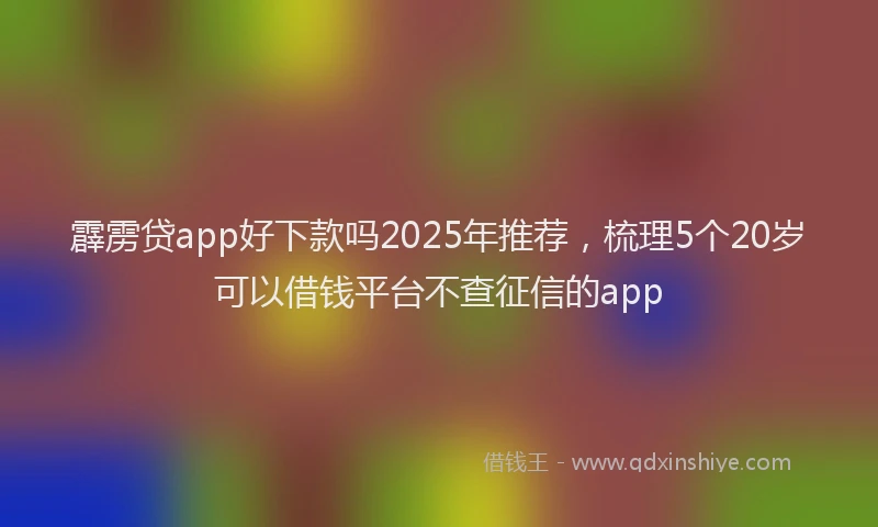 霹雳贷app好下款吗2025年推荐，梳理5个20岁可以借钱平台不查征信的app