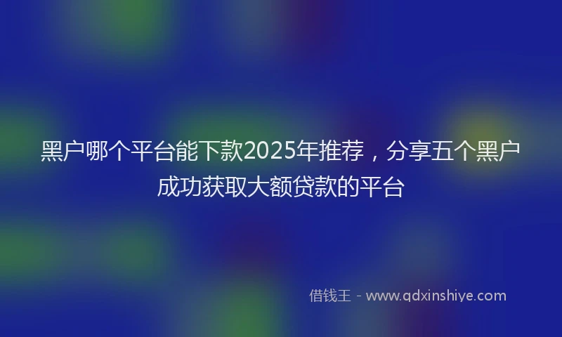 黑户哪个平台能下款2025年推荐，分享五个黑户成功获取大额贷款的平台