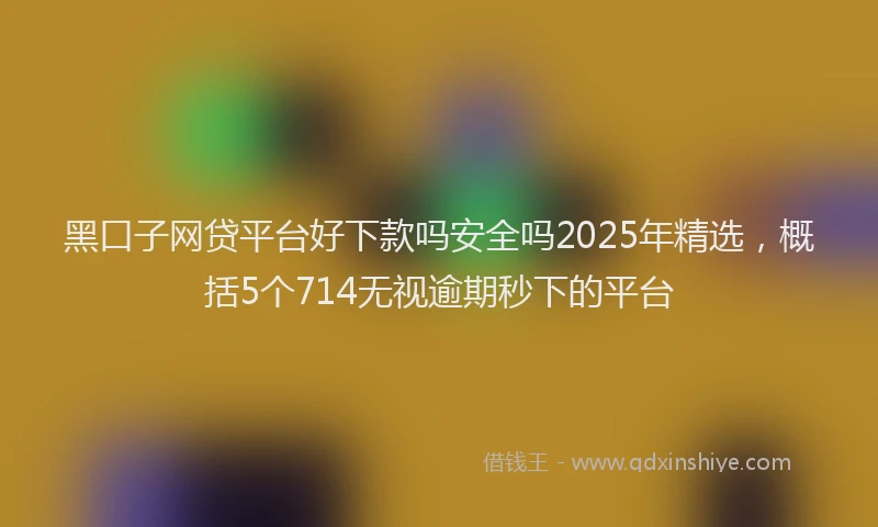 黑口子网贷平台好下款吗安全吗2025年精选，概括5个714无视逾期秒下的平台
