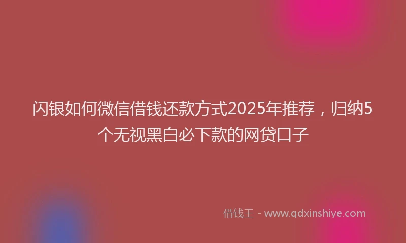 闪银如何微信借钱还款方式2025年推荐，归纳5个无视黑白必下款的网贷口子
