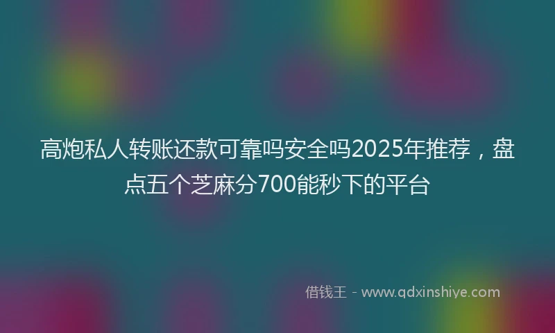 高炮私人转账还款可靠吗安全吗2025年推荐，盘点五个芝麻分700能秒下的平台