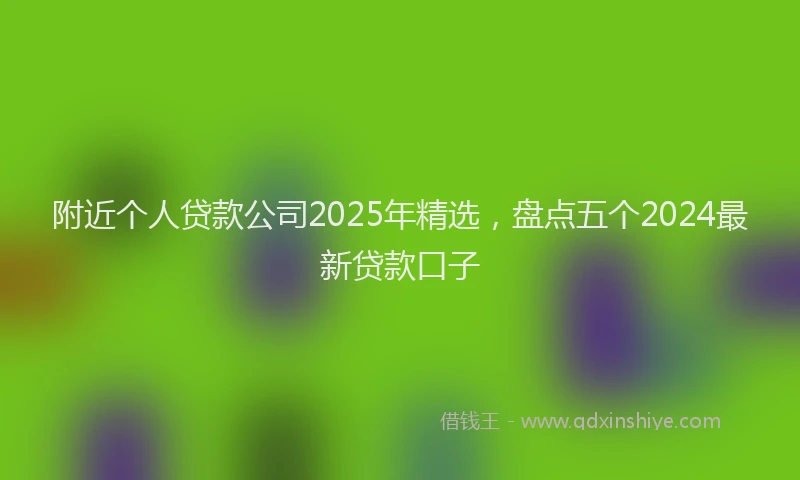 附近个人贷款公司2025年精选，盘点五个2024最新贷款口子