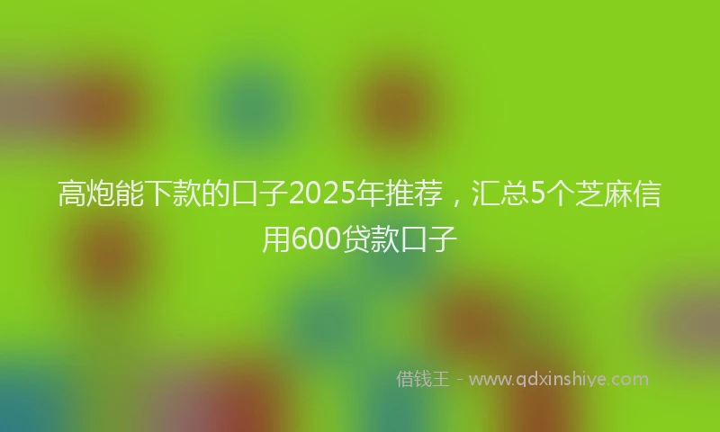 高炮能下款的口子2025年推荐，汇总5个芝麻信用600贷款口子