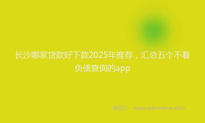 长沙哪家贷款好下款2025年推荐，汇总五个不看负债查询的app