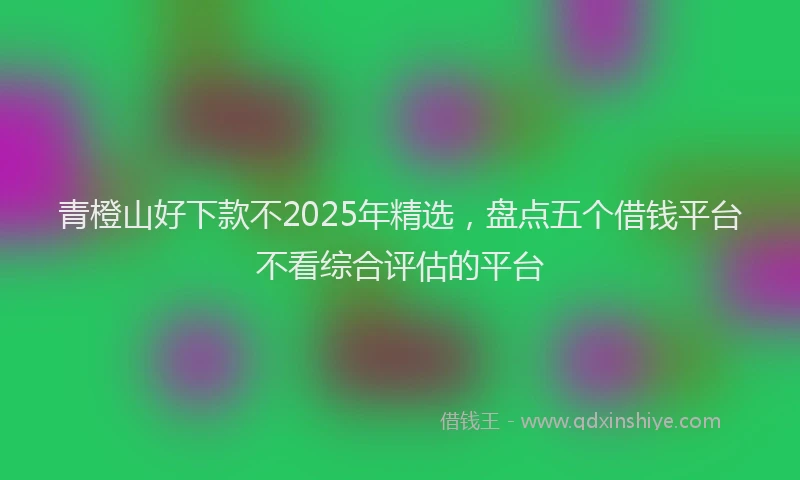 青橙山好下款不2025年精选，盘点五个借钱平台不看综合评估的平台