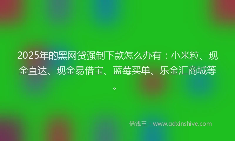 2025年的黑网贷强制下款怎么办有：小米粒、现金直达、现金易借宝、蓝莓买单、乐金汇商城等。