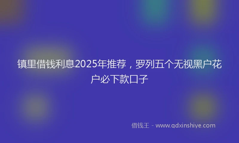 镇里借钱利息2025年推荐，罗列五个无视黑户花户必下款口子