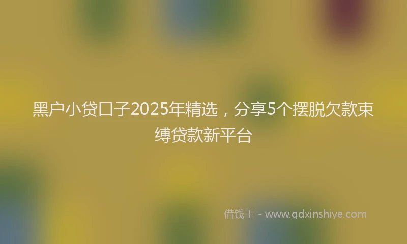 黑户小贷口子2025年精选，分享5个摆脱欠款束缚贷款新平台