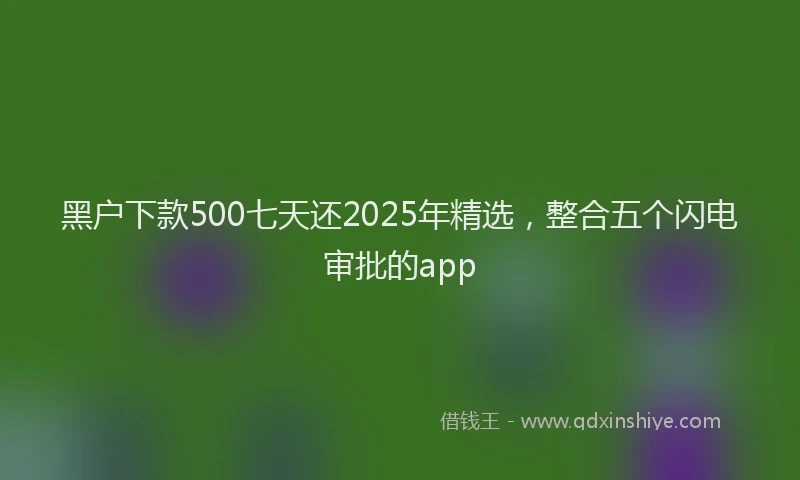 黑户下款500七天还2025年精选，整合五个闪电审批的app