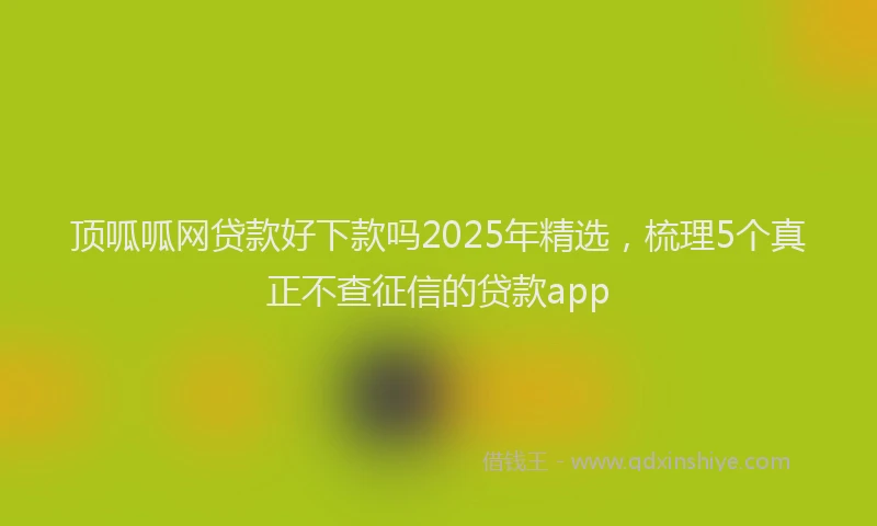 顶呱呱网贷款好下款吗2025年精选，梳理5个真正不查征信的贷款app