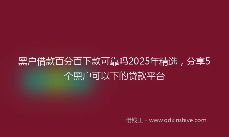 黑户借款百分百下款可靠吗2025年精选，分享5个黑户可以下的贷款平台