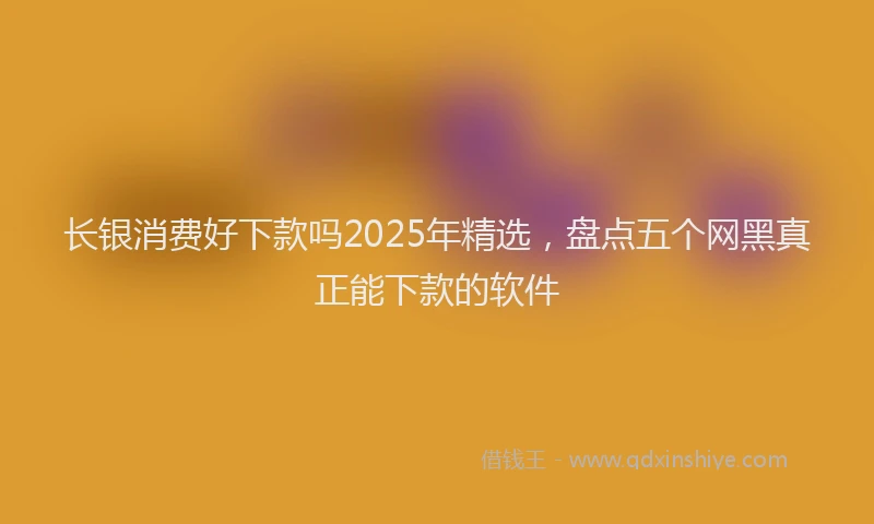 长银消费好下款吗2025年精选，盘点五个网黑真正能下款的软件