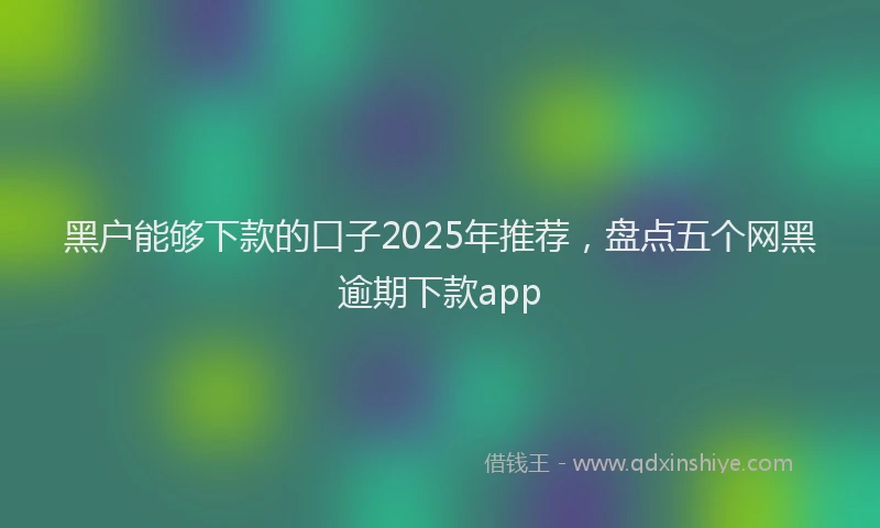 黑户能够下款的口子2025年推荐，盘点五个网黑逾期下款app