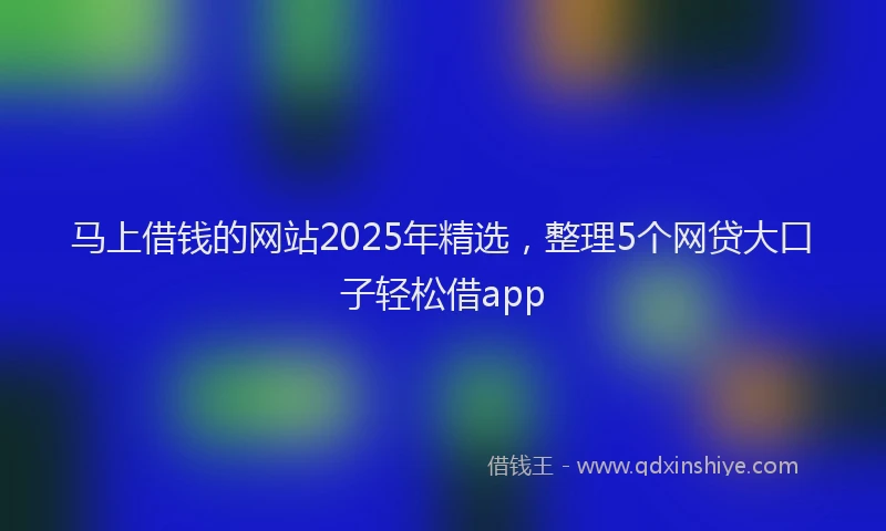 马上借钱的网站2025年精选，整理5个网贷大口子轻松借app