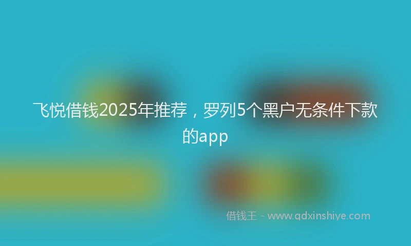 飞悦借钱2025年推荐，罗列5个黑户无条件下款的app