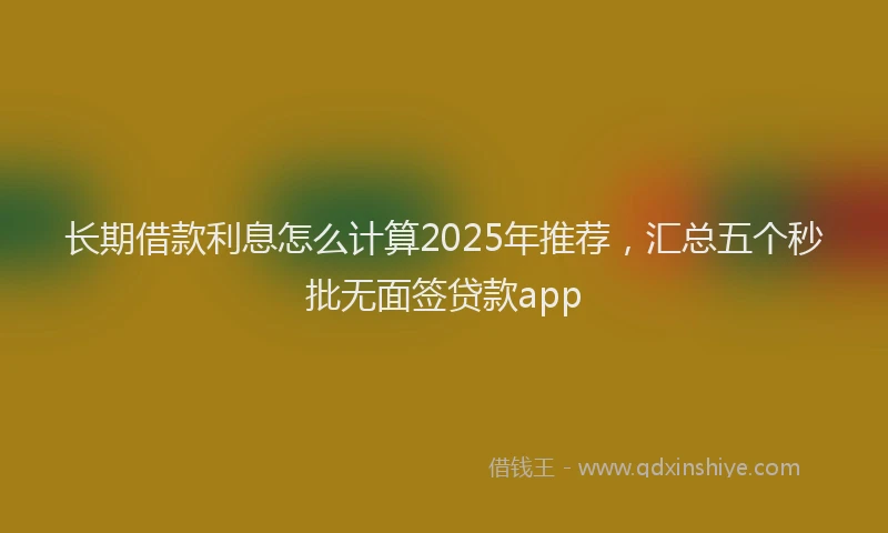 长期借款利息怎么计算2025年推荐，汇总五个秒批无面签贷款app