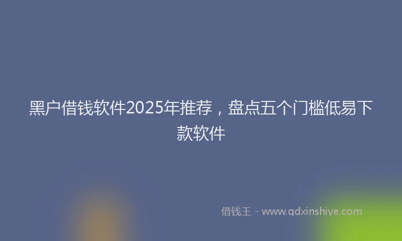 黑户借钱软件2025年推荐，盘点五个门槛低易下款软件