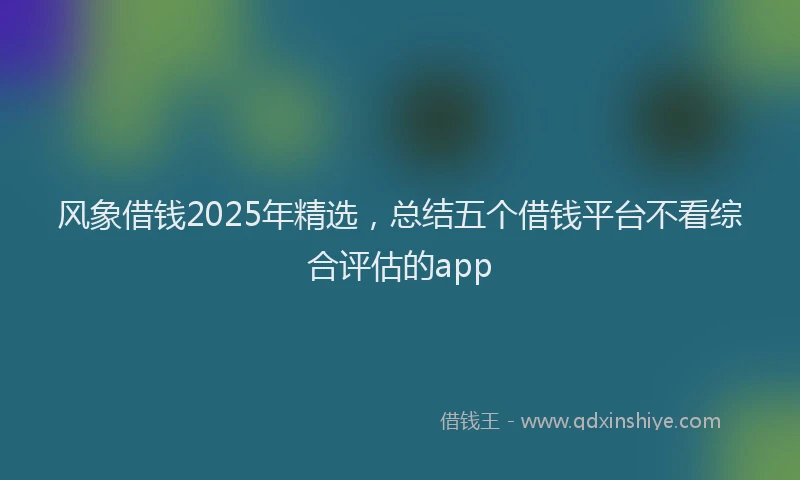 风象借钱2025年精选，总结五个借钱平台不看综合评估的app