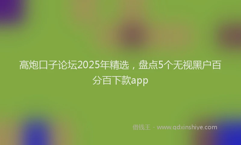 高炮口子论坛2025年精选，盘点5个无视黑户百分百下款app