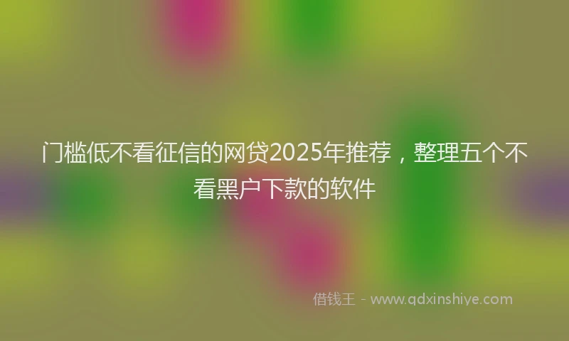 门槛低不看征信的网贷2025年推荐，整理五个不看黑户下款的软件