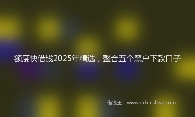 额度快借钱2025年精选，整合五个黑户下款口子