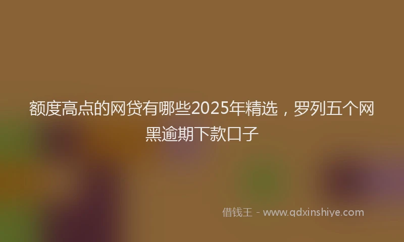 额度高点的网贷有哪些2025年精选，罗列五个网黑逾期下款口子