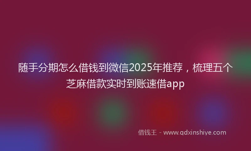 随手分期怎么借钱到微信2025年推荐，梳理五个芝麻借款实时到账速借app
