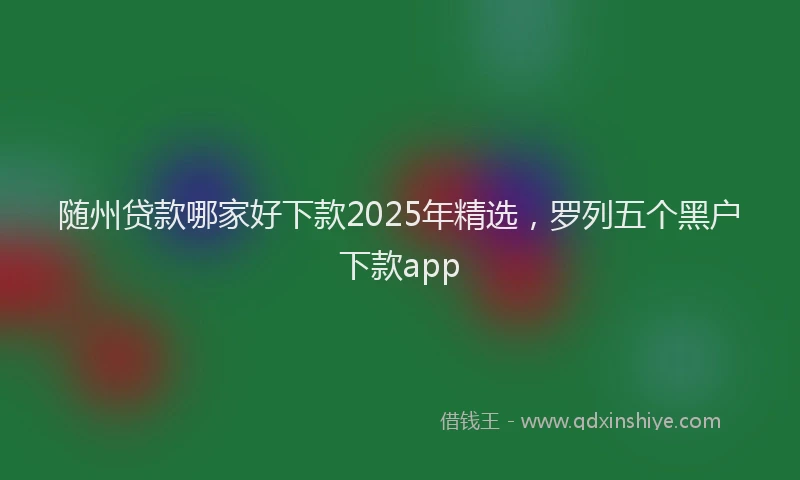 随州贷款哪家好下款2025年精选，罗列五个黑户下款app