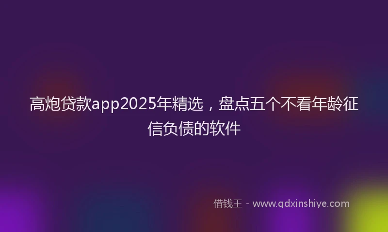 高炮贷款app2025年精选，盘点五个不看年龄征信负债的软件