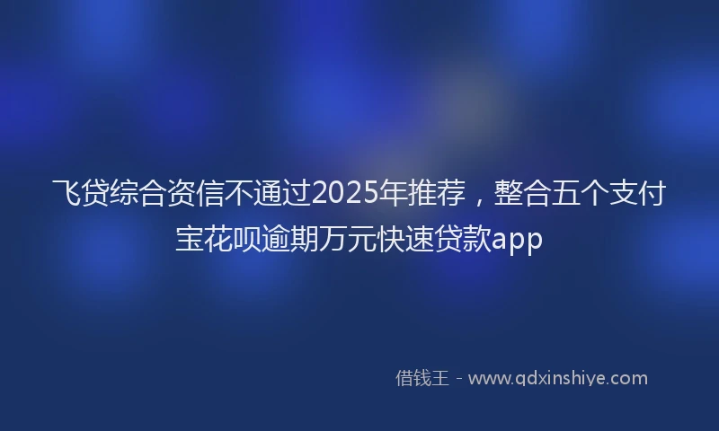 飞贷综合资信不通过2025年推荐，整合五个支付宝花呗逾期万元快速贷款app