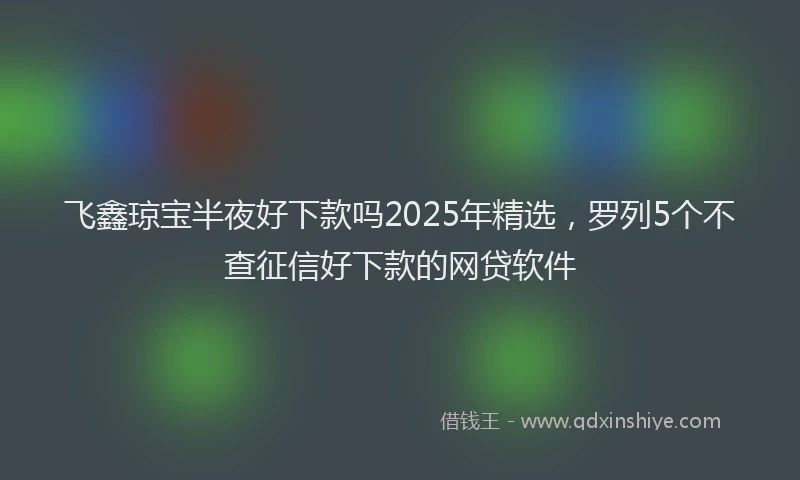 飞鑫琼宝半夜好下款吗2025年精选，罗列5个不查征信好下款的网贷软件