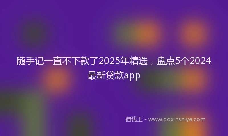 随手记一直不下款了2025年精选，盘点5个2024最新贷款app