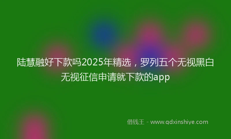 陆慧融好下款吗2025年精选，罗列五个无视黑白无视征信申请就下款的app
