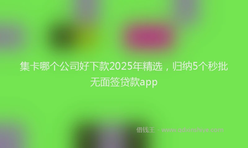 集卡哪个公司好下款2025年精选，归纳5个秒批无面签贷款app