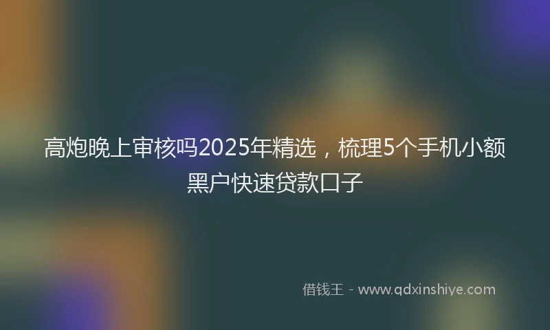 高炮晚上审核吗2025年精选，梳理5个手机小额黑户快速贷款口子