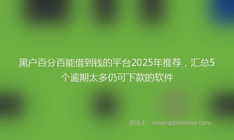 黑户百分百能借到钱的平台2025年推荐,汇总5个逾期太多仍可下款的软件