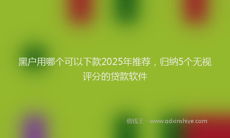 黑户用哪个可以下款2025年推荐，归纳5个无视评分的贷款软件