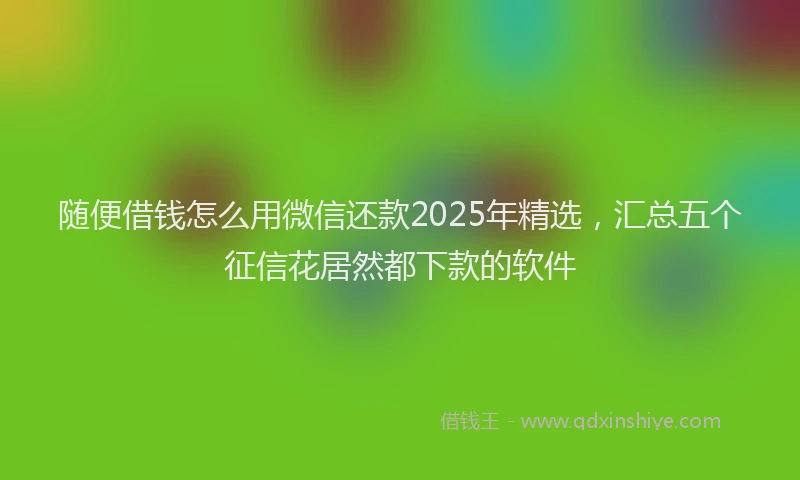 随便借钱怎么用微信还款2025年精选，汇总五个征信花居然都下款的软件