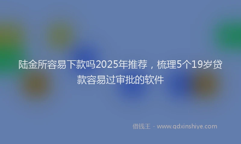 陆金所容易下款吗2025年推荐，梳理5个19岁贷款容易过审批的软件