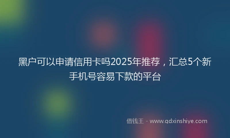 黑户可以申请信用卡吗2025年推荐，汇总5个新手机号容易下款的平台