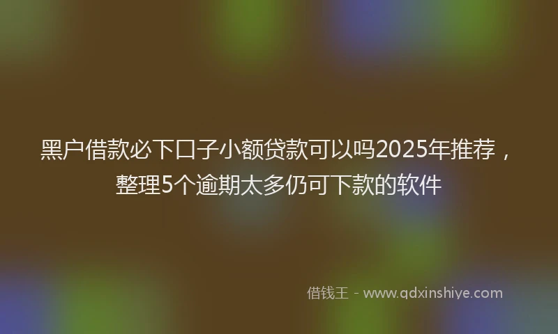黑户借款必下口子小额贷款可以吗2025年推荐，整理5个逾期太多仍可下款的软件