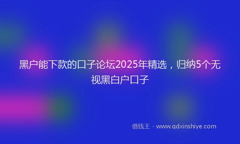 黑户能下款的口子论坛2025年精选,归纳5个无视黑白户口子