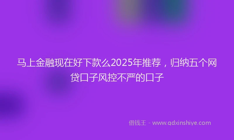 马上金融现在好下款么2025年推荐，归纳五个网贷口子风控不严的口子